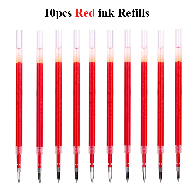 Xiaomi Mijia-Bolígrafo ligero para escritura fluida, boli de pulsación de 0,5mm con recambio de núcleo, disponible en color azul, rojo y negro, ideal para el trabajo, pluma original: 10pcs Red Refills