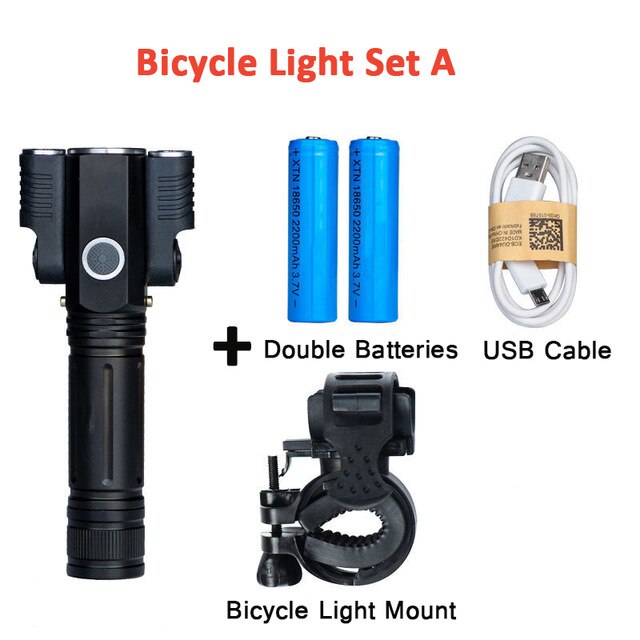 Fiets Licht Voor Mtb Fietsen Lichten Usb Oplaadbare Fiets Led Licht Voor Lamp Fiets Achterlicht Ciclismo Fiets Lantaarn: Bicycle Light Set A