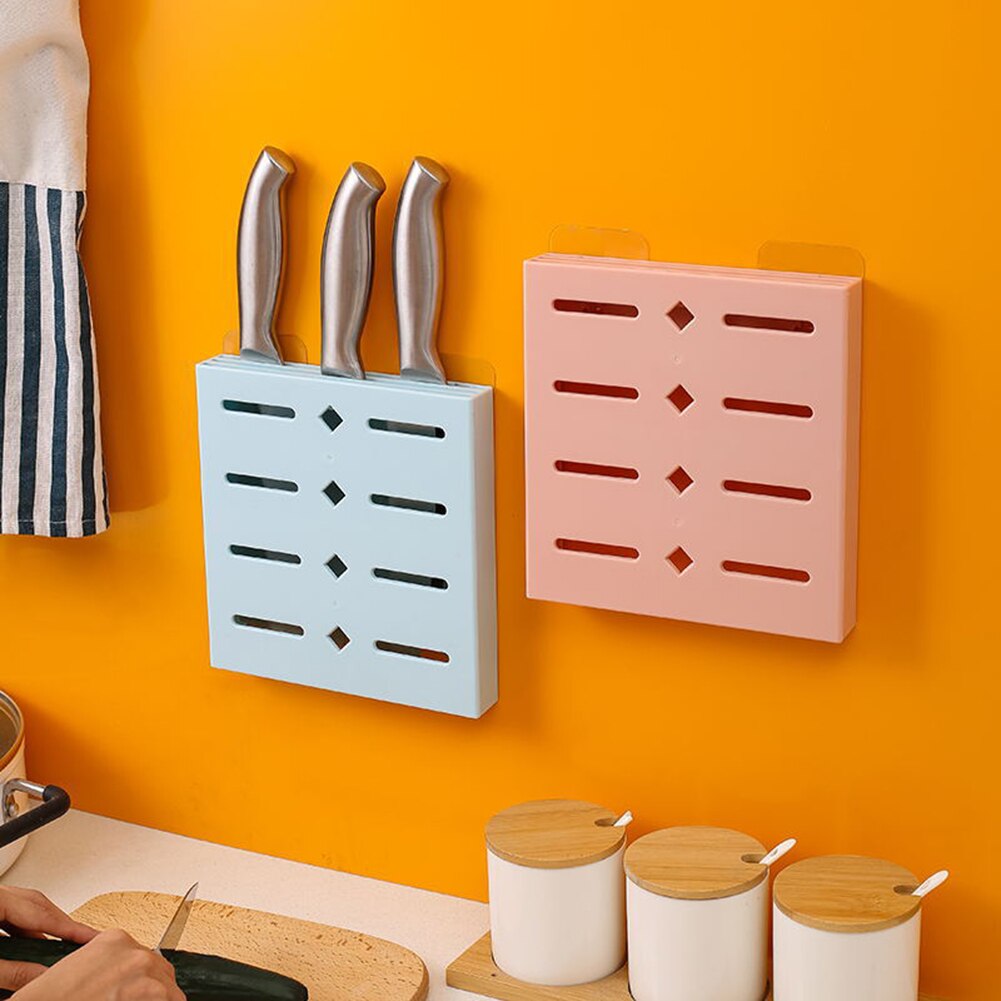 Desagüe de cocina Almacenamiento de cuchillos Adhesivo de pared contenedor organizador de cubiertos