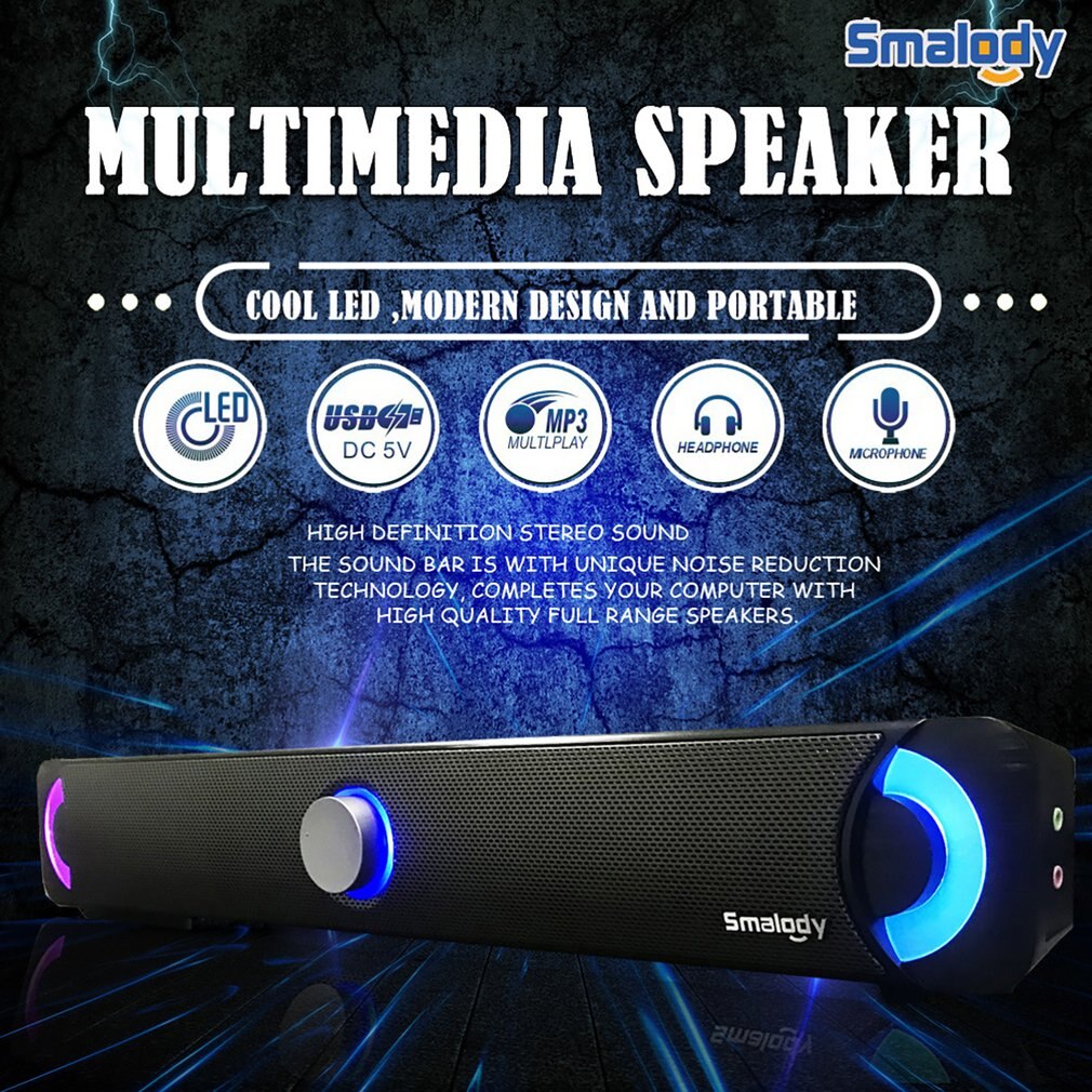 Smalody Led Bluetooth Speaker Stereo Sound High Fidelity Super Bass Subwoofer Home Speakers Voor Telefoon Computer Tv