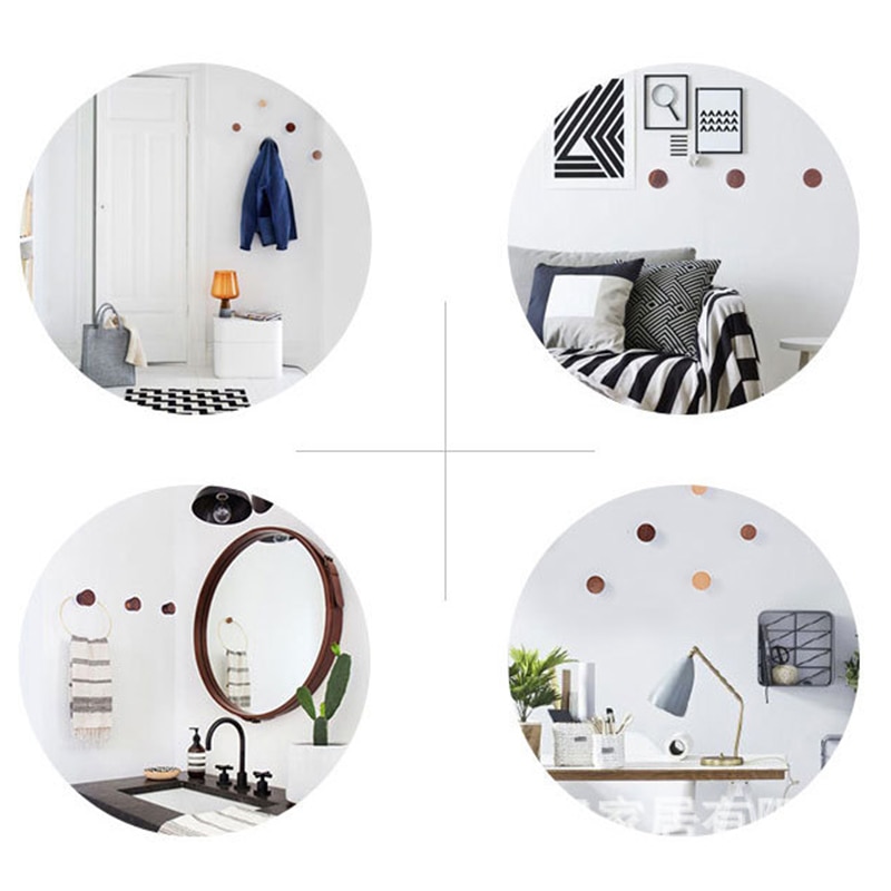 Nordic Round Wood Hooks Clothes Coat Racks Wall Hook Beech Black Walnut Wood Bag Hat Wall Hanger Modern Home Decoration Rack