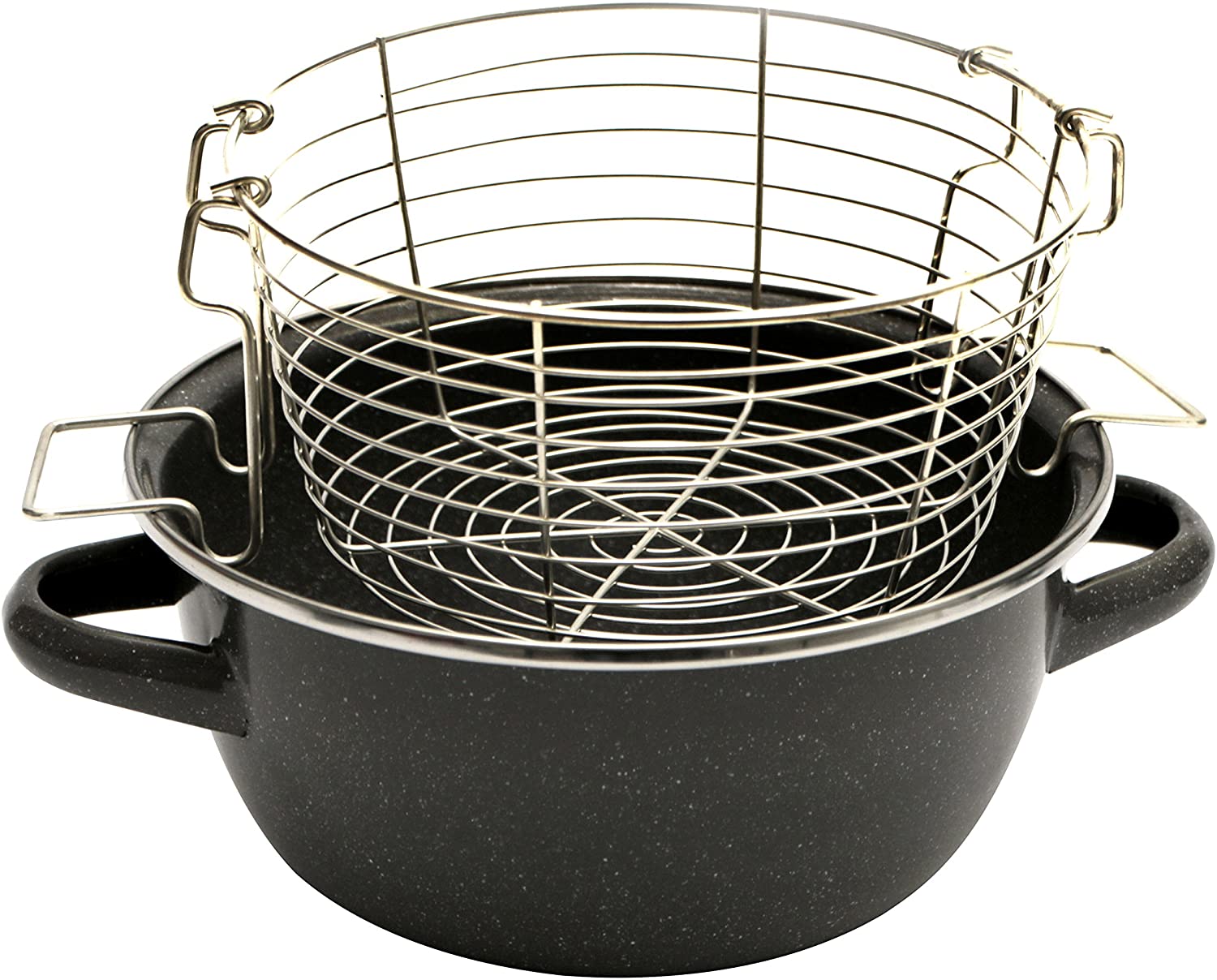 Magefesa PARMA Salten Freidora Cestillo 24cm, Recubrimiento Esmaltado, Limpieza Lavavajillas, Todas Cocinas Gris