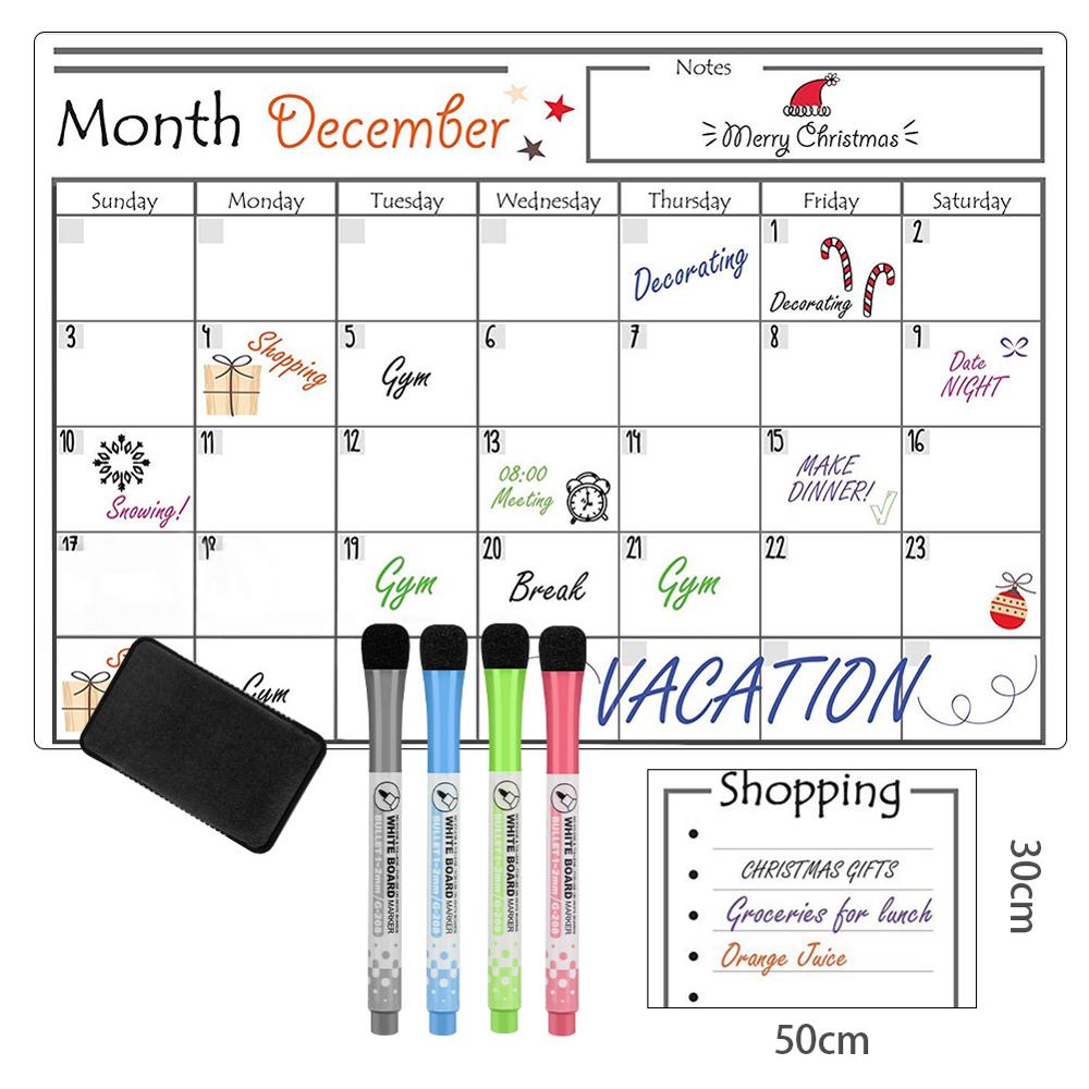 Magnetic Whiteboard Dry Erase Board Magnets Fridge Refrigerator To-Do List Monthly Daily Planner Organizer for Kitchen