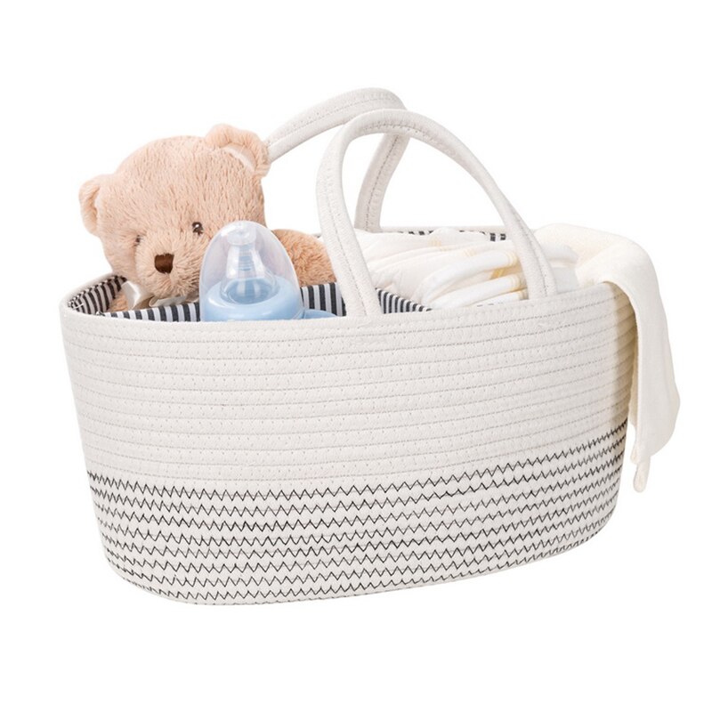 Kindergarten Lagerung Korb Große Baby Windel Caddie Lagerung Kasten 100% Baumwolle Stilvolle Tragbare Einkaufstasche &Ampere; Auto Organizer Träger Tasche
