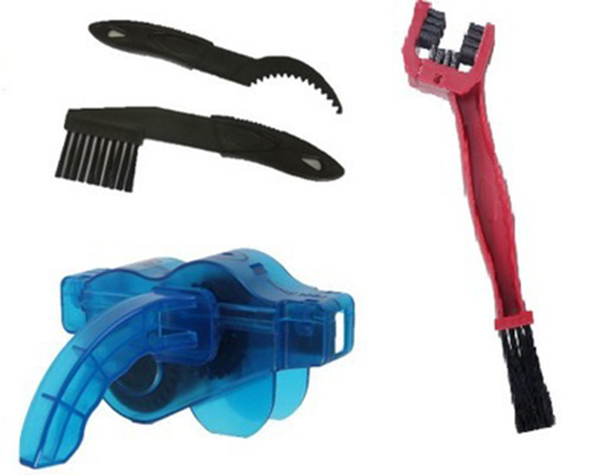 Portable Bicycle Chain Cleaner Motorcycle Road Bike Chain Clean Brush Bicycle Clean Tool Kit Cycling Chain Cleaner Maintenance: Blue