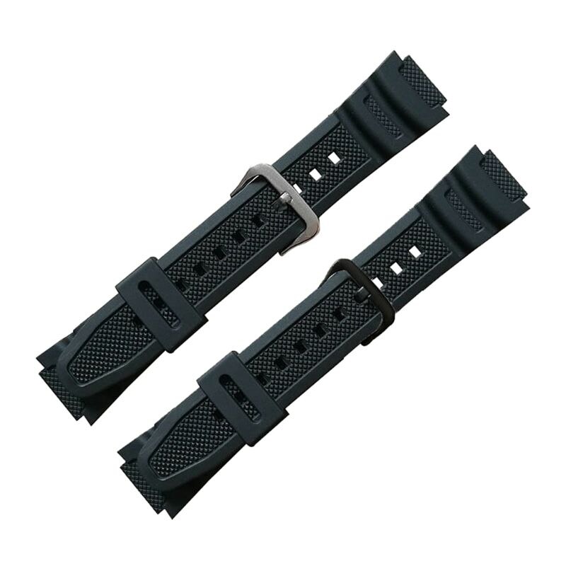 Silicone Watch Strap Stainless Steel Buckle Sport Wristband for CAsio SGW-100 667C