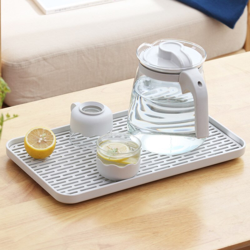 household drain tray, double-layer plastic tea tray, household fruit tray, and more rectangular racks
