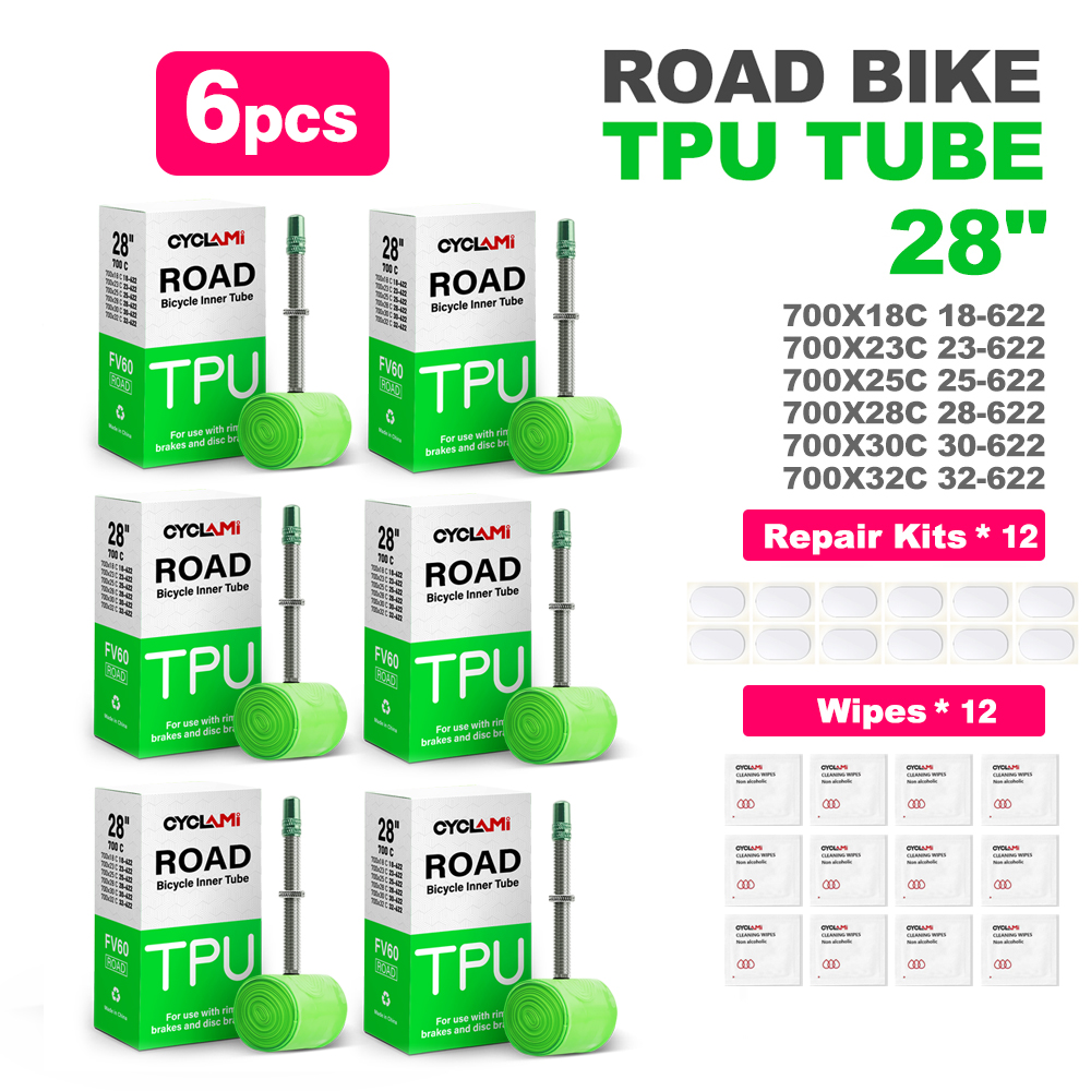 Ultralight Bike Inner Tube 700c 18 25 28 32 Road MTB Bicycle TPU Material Tire 60mm 80mm Length French Valve Super Light CYCLami: Brown / 40mm
