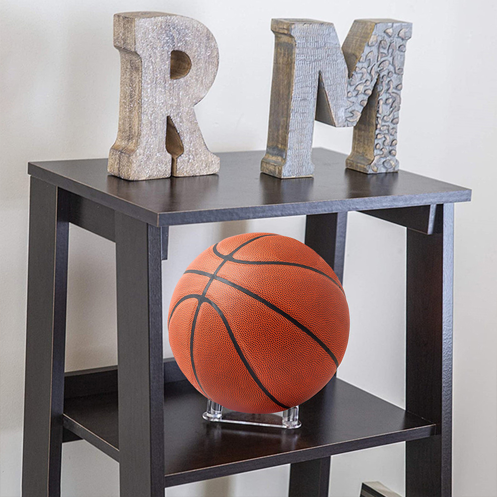 2 pieces acrylic ball holder display stand waterproof heavy duty basketball football triangle universal home keepsakes easy clean