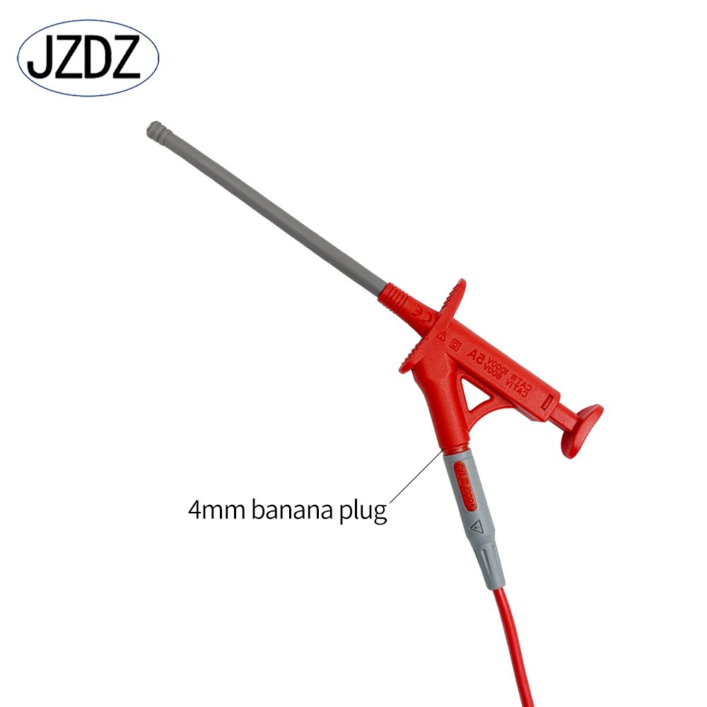 Jzdz Snelle Test Haak Clip Professionele Geïsoleerde Hoogspanning Flexibele Testen Probe 4Mm Banaan Socket J.30042