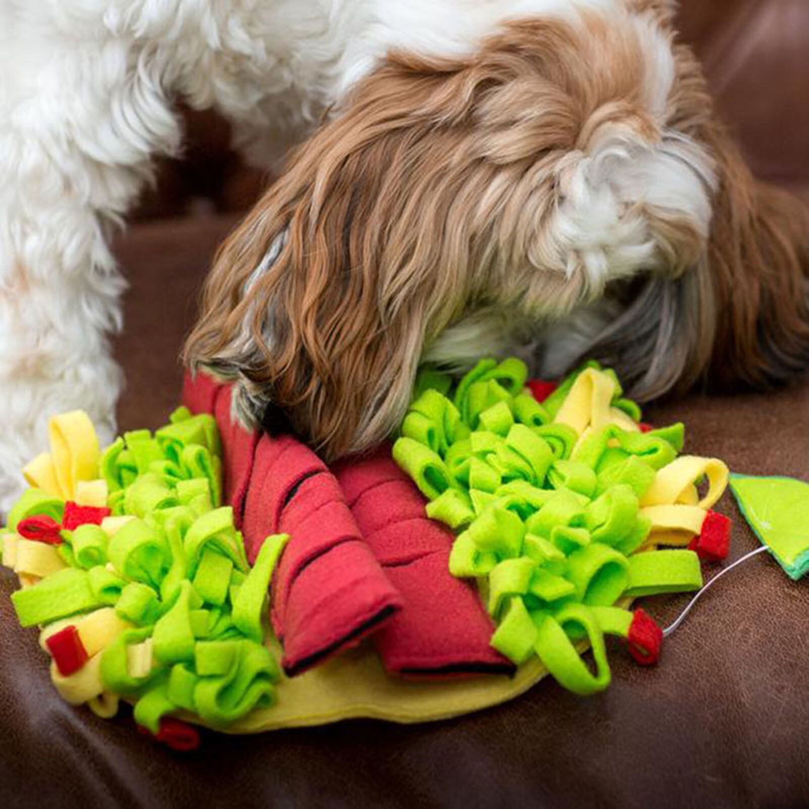 Pet Dog Snuffle Mat Pet Sniffing Training Blanket Detachable Fleece Pads Dog Mat Relieve Stress Nosework Puzzle Toy Pet Nose Pad