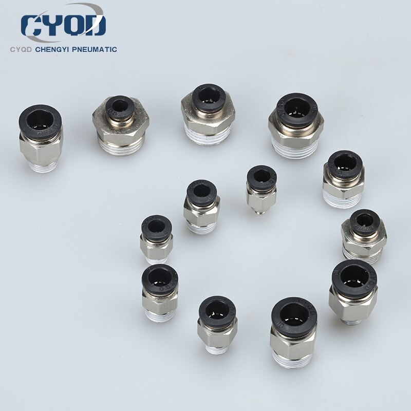 Pneumatic joint threaded straight joint pc12-04 / pc8-02 / pc10-03 / pc6-02 / pc4-01