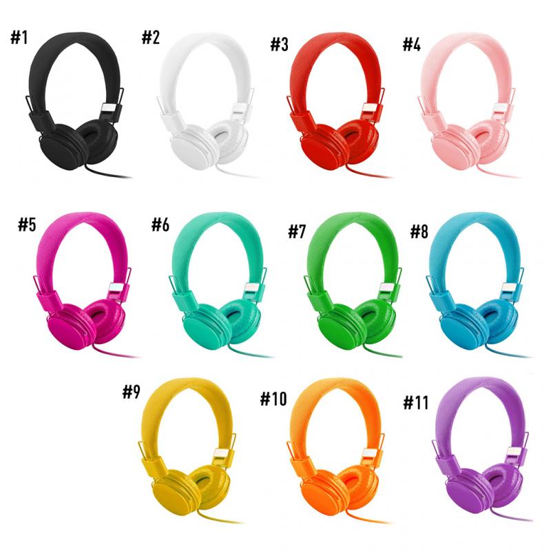 Auriculares estéreo de de 3,5 Mm con micrófono para niños, auriculares plegables coloridos portátiles para niños