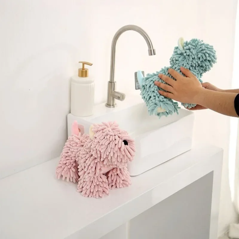 Keuken Cartoon Hond Chenille Handvegen Pop Sneldrogende Absorberende Handdoek Thuis Handdoek Badkamer Handvegen Pluche Handdoek