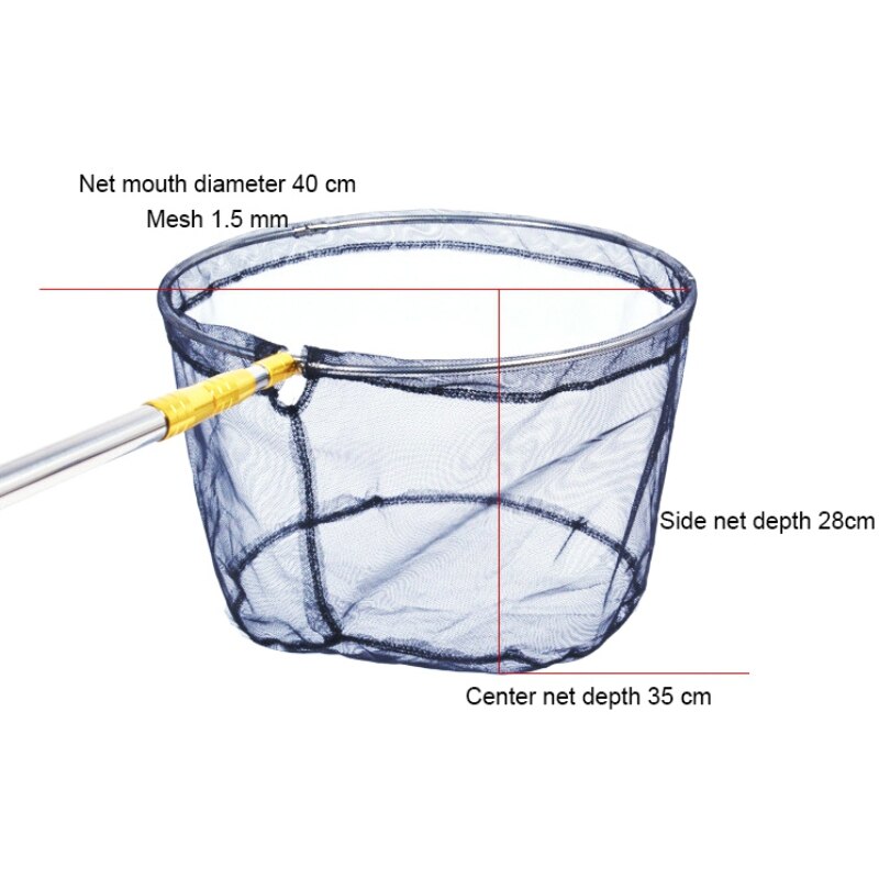 Roestvrij Stalen Frame Vissen Folding Net Brail Hoofd Ronde Kleine Mesh Vissen Hand Schepnet Hoofd Vissen Accessoires