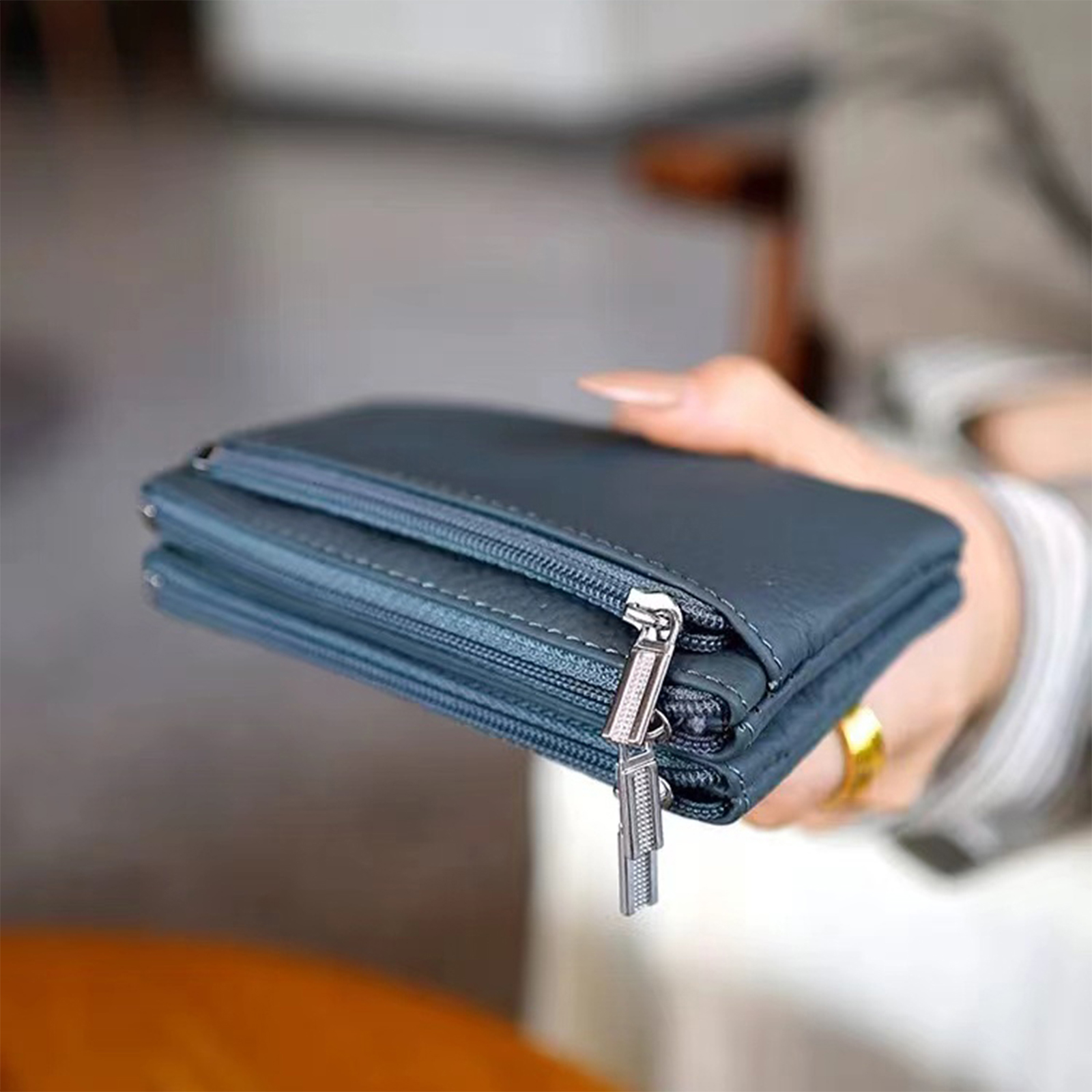 Women Small Wallet For Ladies Zipper Card Purse Key Storage Bag cowhide Short Wallet Female