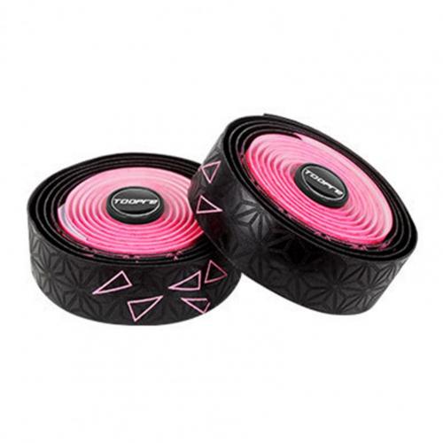 Reliable Elastic Skin-friendly Chrysanthemum Pattern Road Bike Handle Bar Wrap Handlebar Tape Handle Bar Tape 1 Pair: Black  Pink