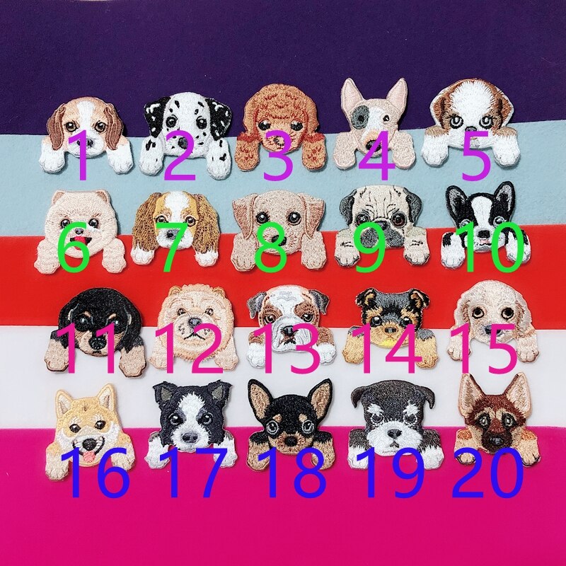 1 Stuk Leuke Mooie Dieren Borduurwerk Patch Baby Kleding Patches Rugzak Decor Kleine Applique Kleine Ijzeren Op Bulldog Badges