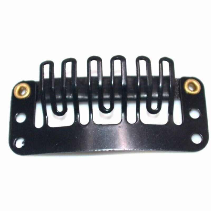 10 Stks/set Black Hair Extension Clip U Shape Weave Toupetje Pruik 6 Tanden Snap-Kam Clips Styling Tools 32mm 4 Kleur Hoed Fixing Tool