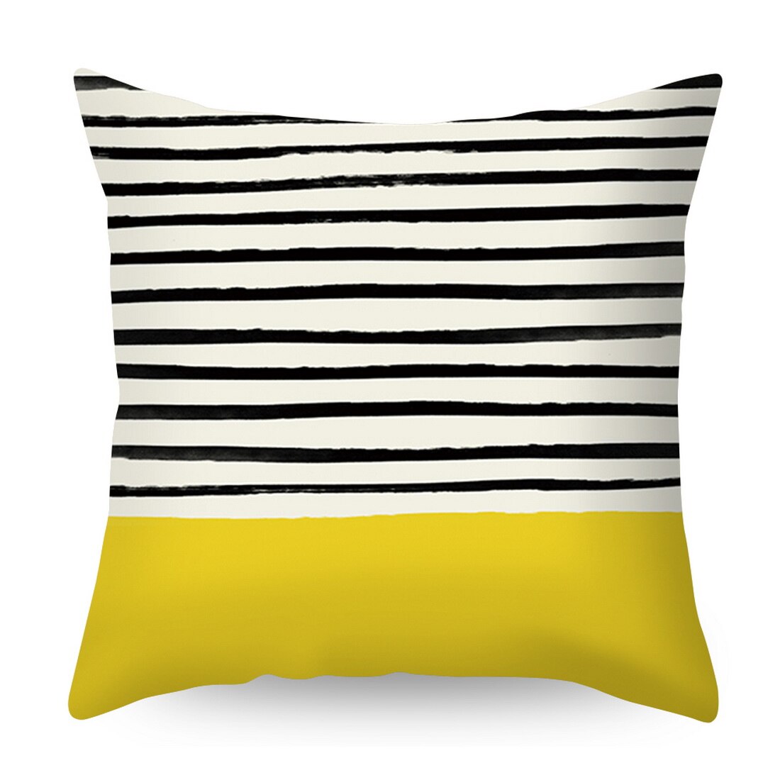 Urijk Geometric Printed Throw Pillow Case Yellow Gray Diamond Wave Waist Cushion Cover Office Sofa Housse de Coussin Kussenhoes
