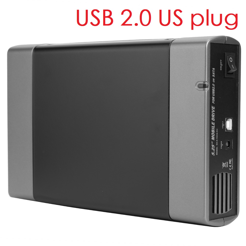Adattatore per scatola custodia per unità ottica esterna SATA USB 2.0/USB 3.0 da 5,25 pollici per Windows 7 per PC Mac: green