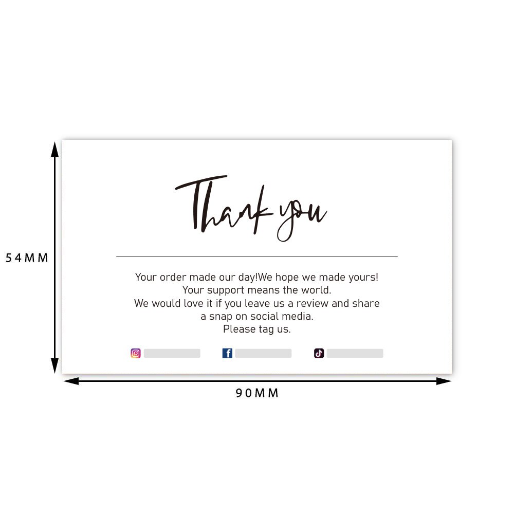 10-30Pcs Customer Thank You card Business Printable White Thanks For Your Purchase Card Paper Card For Small Shop Packet