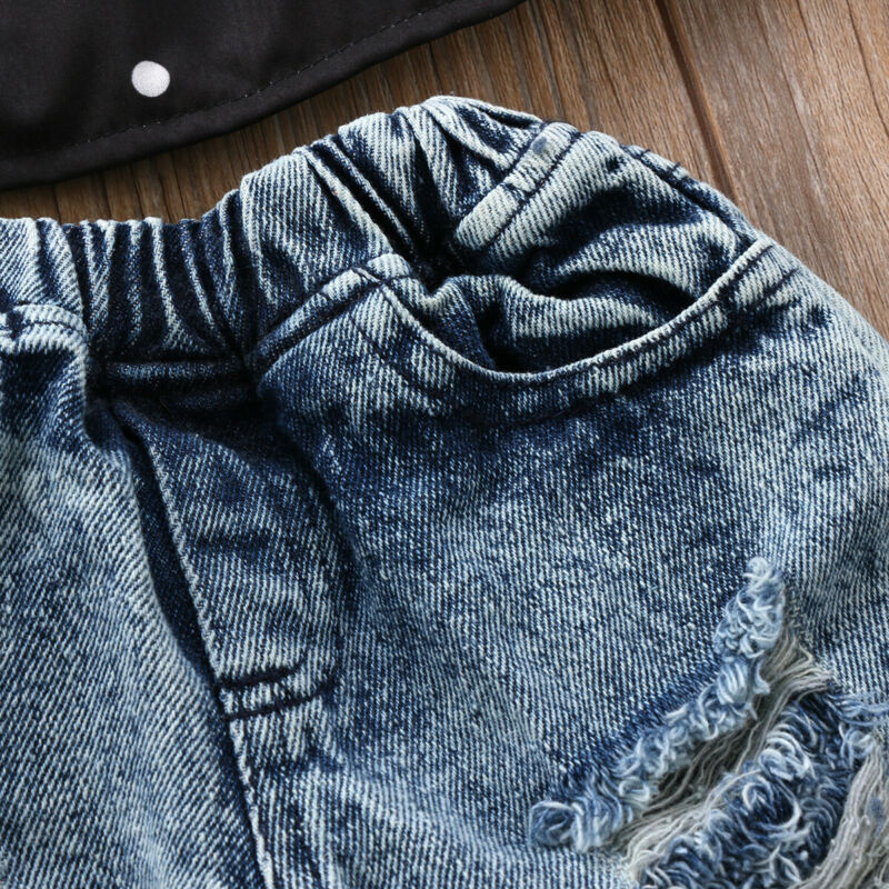 Pantalones de mezclilla para niña de invierno , Vaqueros elásticos, ropa rasgada con agujeros, pantalones cálidos de de 1-5T para niños y niñas