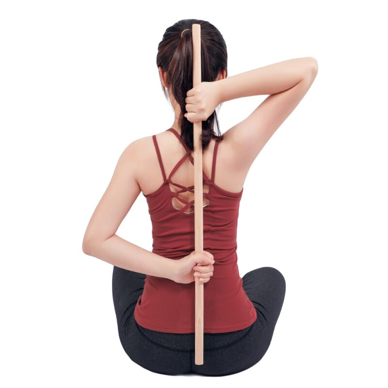 Bâton de Yoga en bois confortable, outil d&#39;étirement pour artistes martiaux, danseuses, gymnastique, bâton de Yoga et Pilates, barre de Fitness
