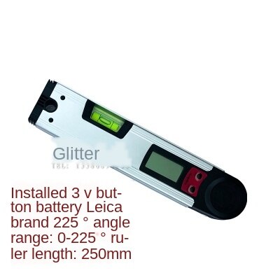 225 degree digital angle ruler, protractor, level ruler, aluminum alloy level ruler, electronic level angle ruler: 250mm
