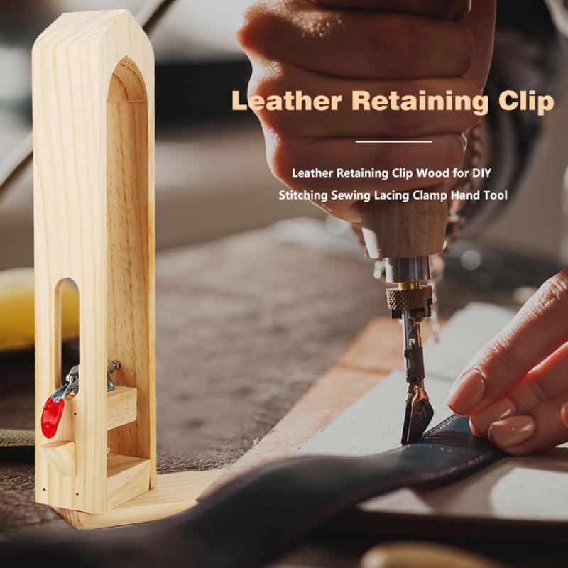 Herramientas de costura de madera, Clip de retención para manualidades de cuero, juego de herramientas de mano DIY, cordón para costuras de mesa de escritorio, herramientas de abrazadera de caballo de poni
