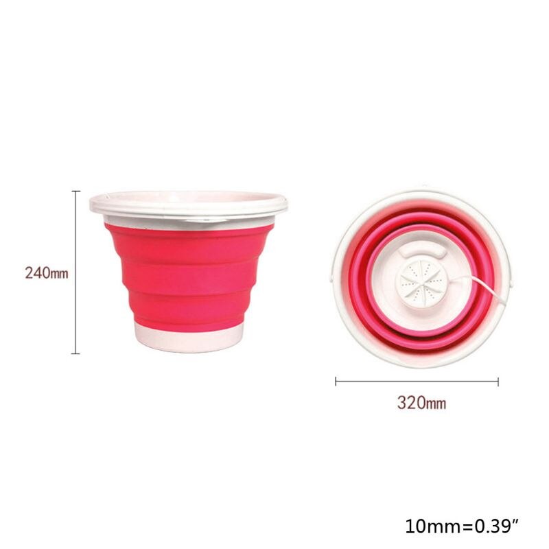 Foldable Mini Washing Machine Rotating Ultrasonic Turbines Washer USB Charging Laundry Clothes Cleaner for Home Travelg