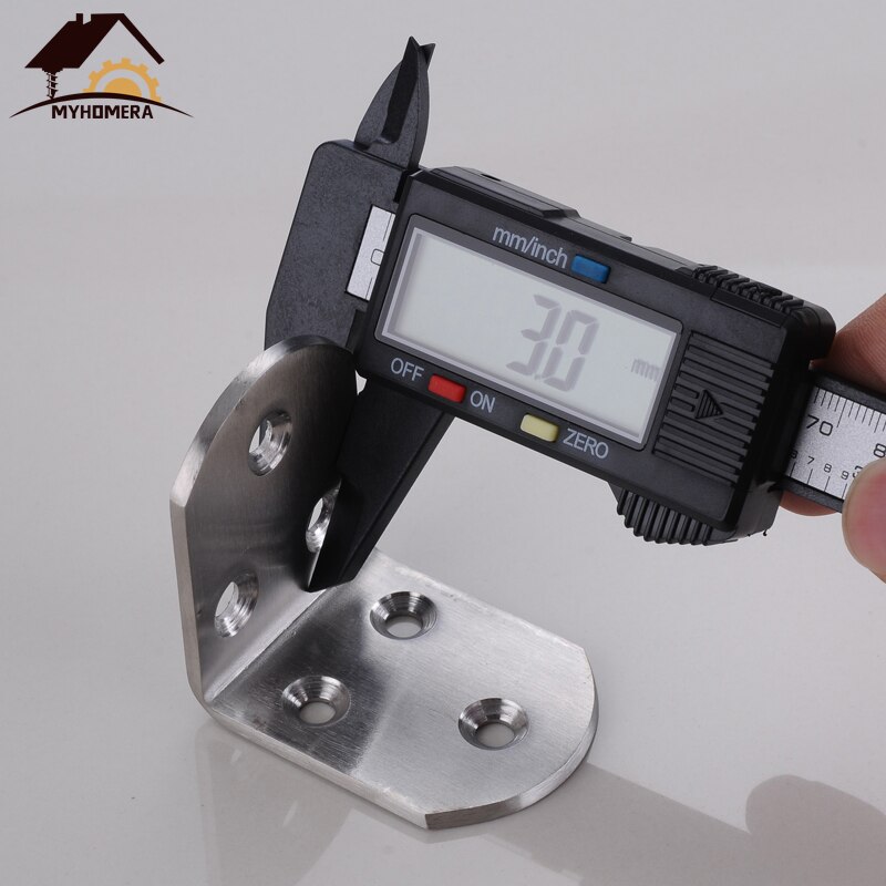 Myhomera Stainless Steel Corner Brackets Joint Fastener Fixed Connector Corner Bracket Code Hardware for Shelf Chair Board Table