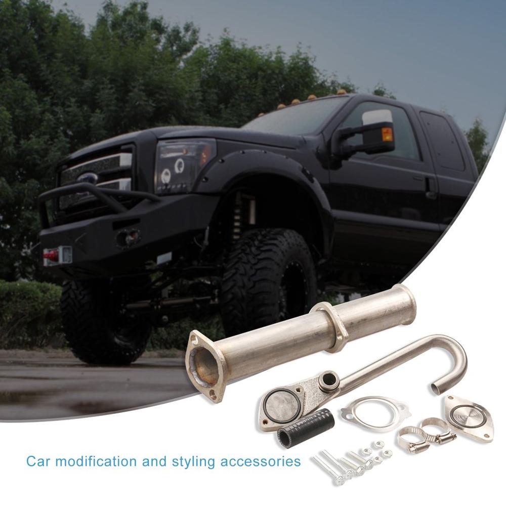 6.0L EGR Valve Pipe Kit EGR Bypass & Delete Kit Auto Kit for Ford F250 F350 F450 03-07 6.0L POWERSTROKE Diesel Turbo