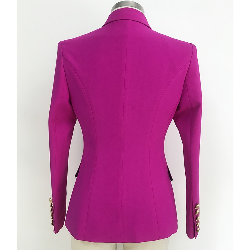 High street blazer dame dobbeltradet løveknapper slim fit lækker lilla blazer jakke