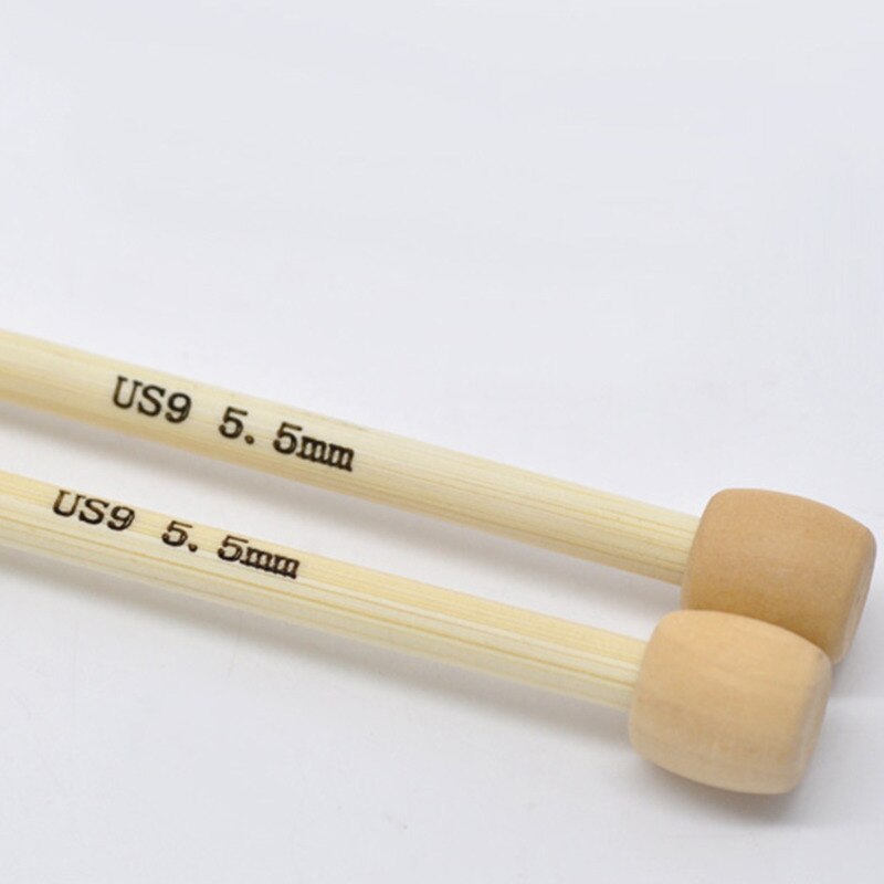 1 Set 4-8mm Bamboo Single Pointed Knitting Needles For Crafts Single Cusp Crochet Hooks Set Natural Kniting Needles 23cm long: US9-5.5mm