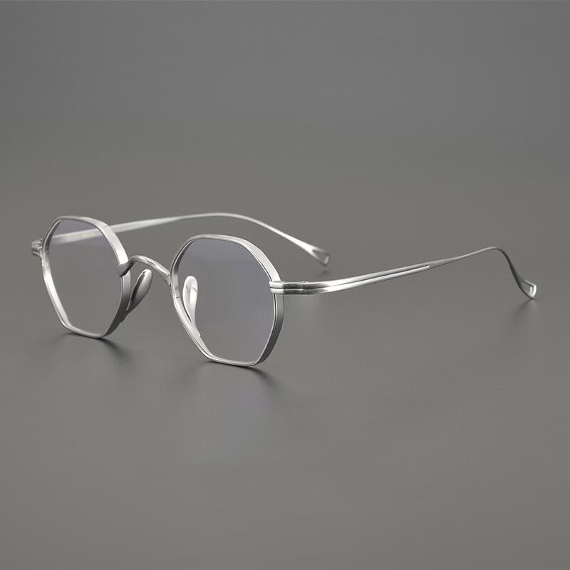 John Lennon-Gafas De lectura japonesas para hombres, anteojos pequeños hexagonales De titanio, montura Retro, para miopía, hechos a mano