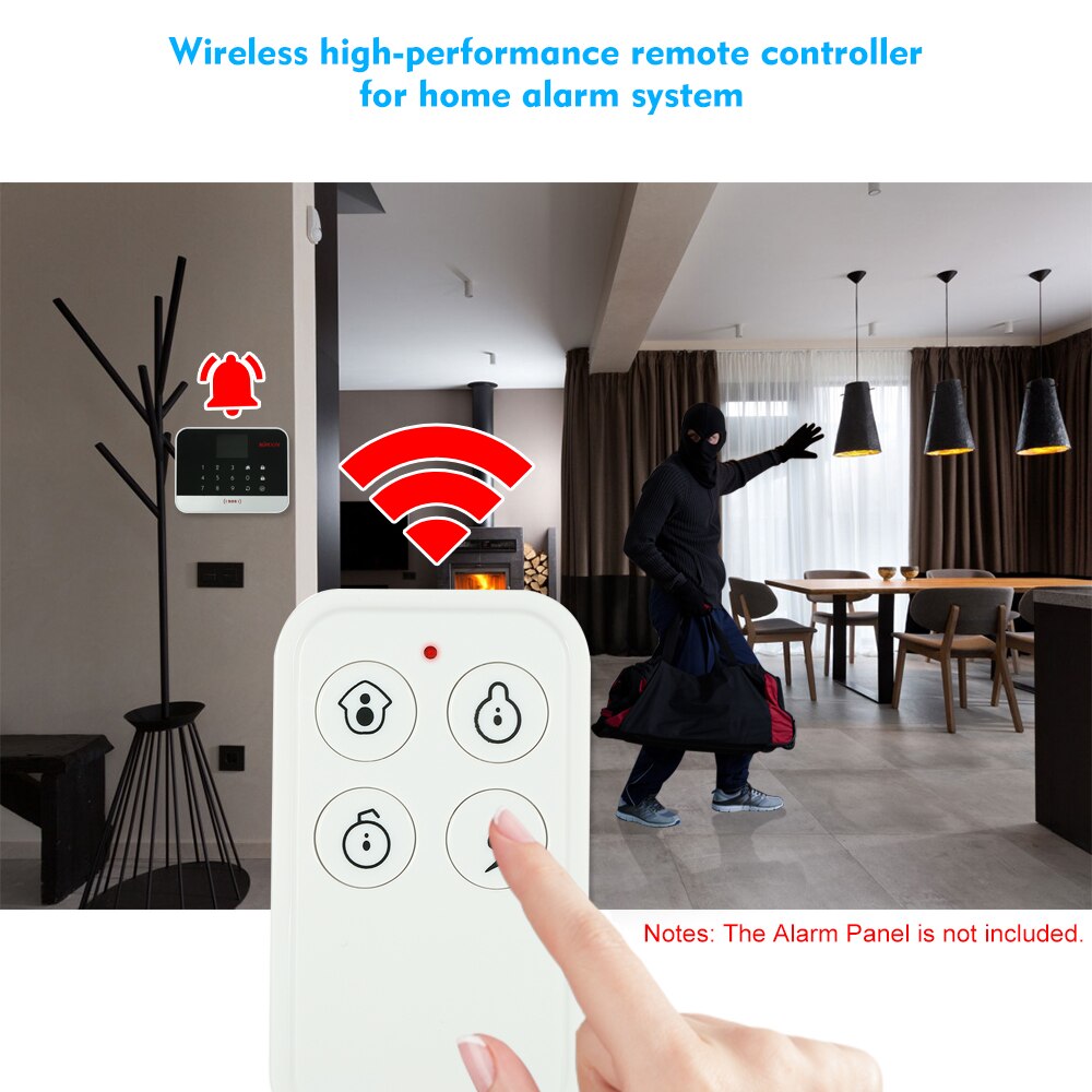 5 Pcs White 433MHz Wireless Remote Controller for Alarm System