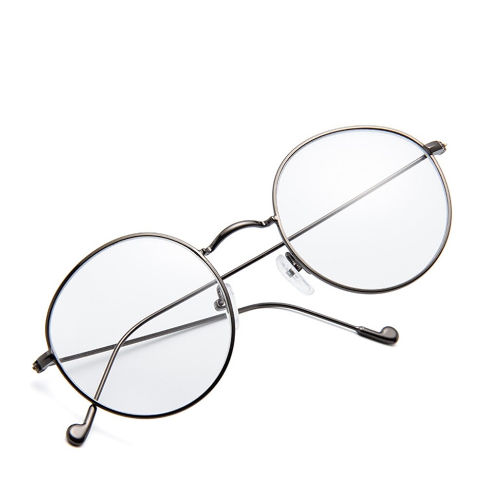 Metalen Dames Bril Frame Ronde Transparante Lens Klassieke Retro Mannen Recept Optische Bril