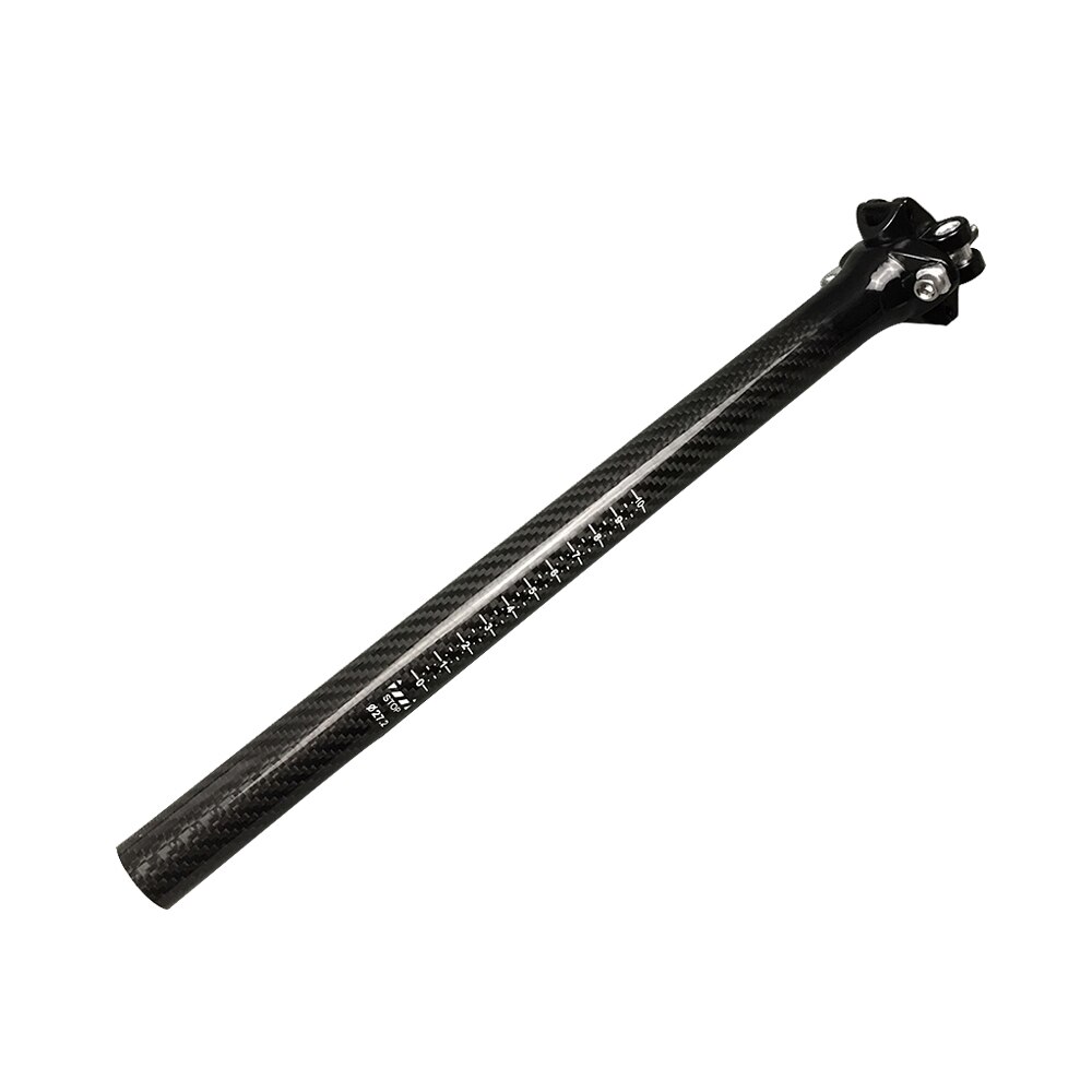 Tija de sillín de carbono mate 3k, superligera, 27,2x350mm, piezas de tubo completo de fibra de carbono para bicicleta de montaña o carretera: Gloss