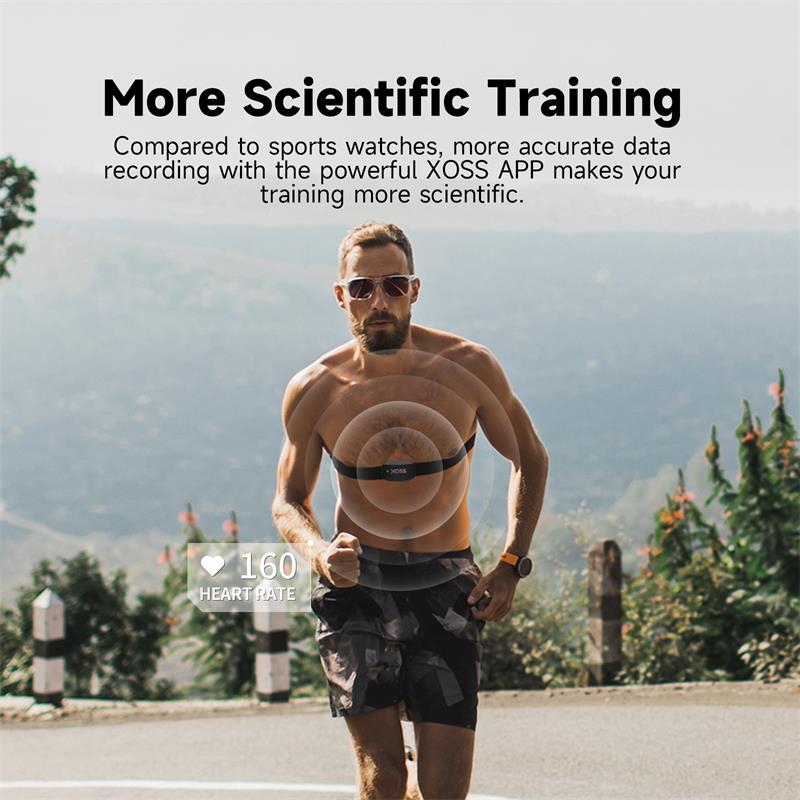 Xoss  x2 bryststropp pulssensor sykkel maur monitor bluetooth ant+ trådløs helse fitness smart sykkelsensor