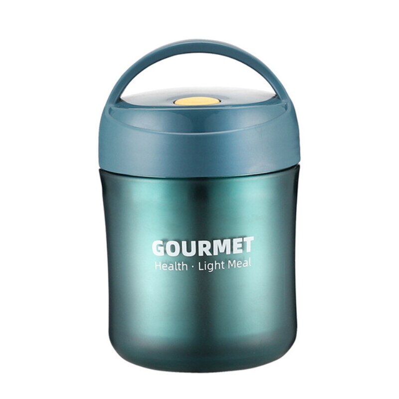 Portable Thermos Stainless Steel Food Storage Container Breakfast Lunch Box Leakproof Lunch Soup Pot Environmental Protect Doubl: blue A
