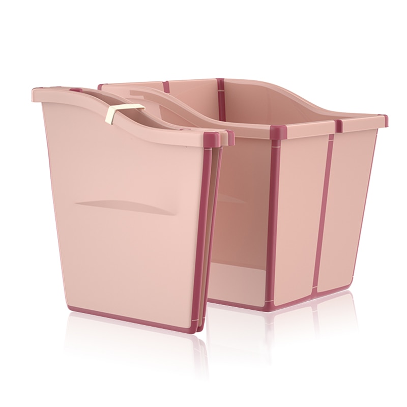Folding Bathtub Swimming Pool Freestanding Bathtub Bath Bucket Portable Toddler Kids Infant Safety Shower Slide Protection