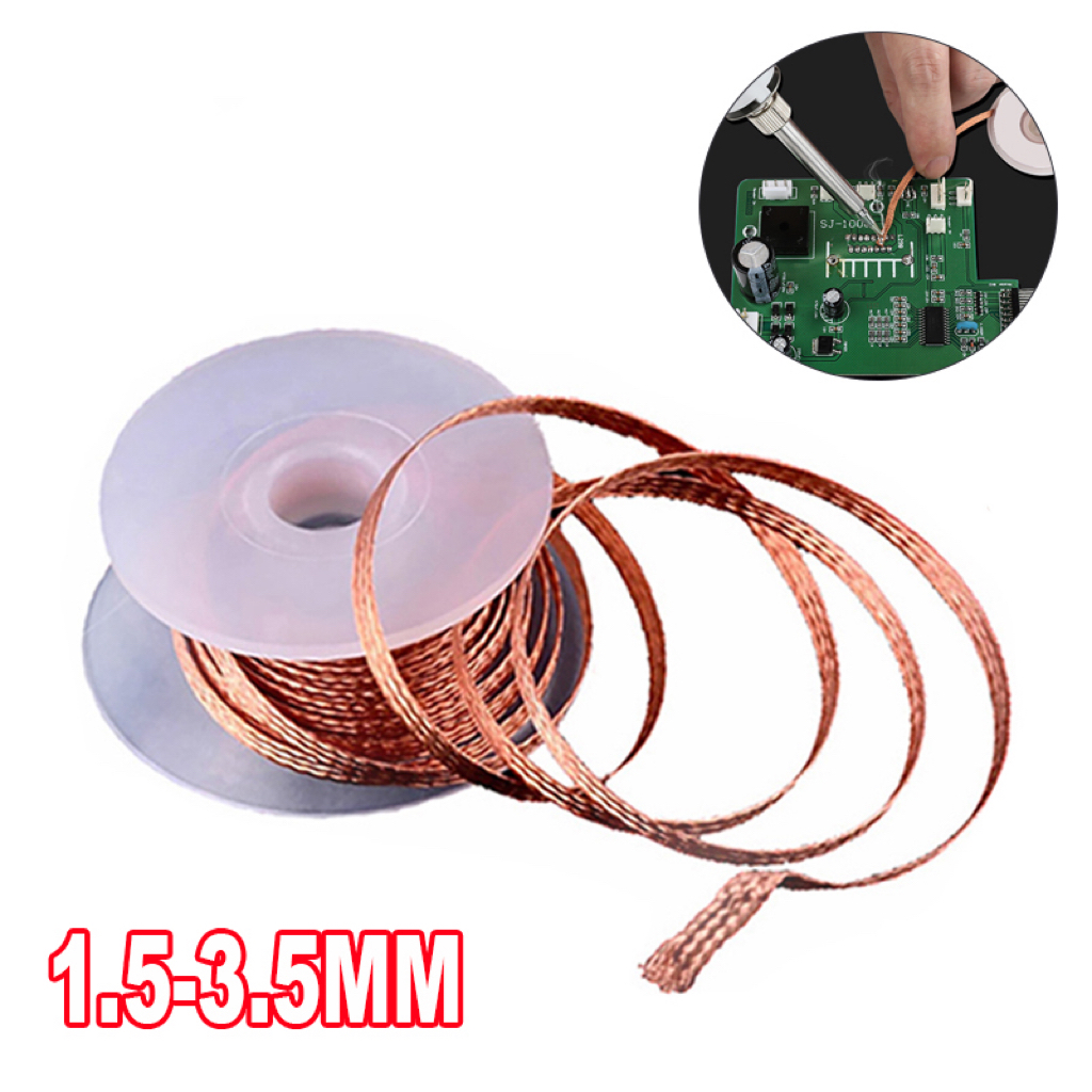 Desoldering Mesh Braid Tape, Copper Welding Point, Solder Remover Wire, Soldering Wick, Tin Lead Cord, Flux for Soldering, 1.5-3