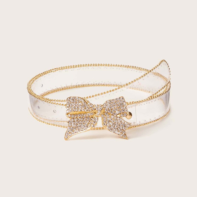 1PC femmes Transparent ceinture clair rond carré coeur broche boucle large taille bandes dames ceinture Punk taille ceinture: Td002