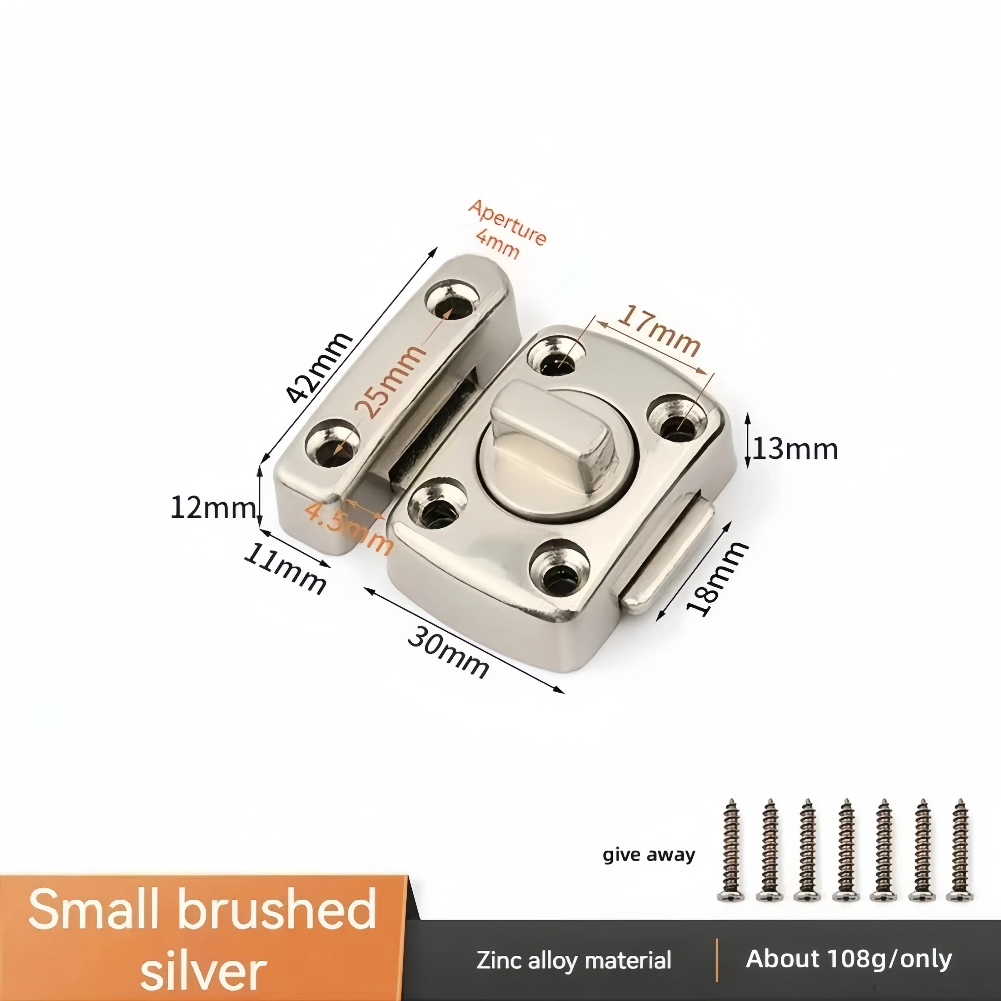 Wood Door Lock Locks Safety Anti-theft Kitchen Storages Bedroom Locked Up Deadbolt Aluminum Sliding Window Closure Quarto Holder: M / Bronze