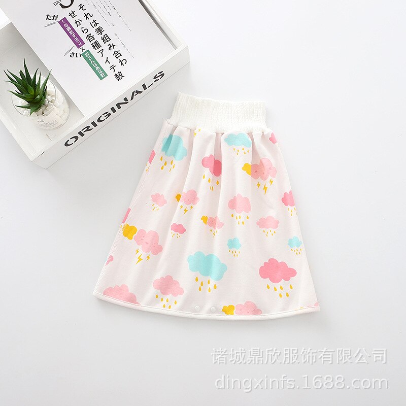 wearable changing pad covers waterproof diaper nappy skirt machine washable urine pad infants baby diaper changing mat be worn: L clouds
