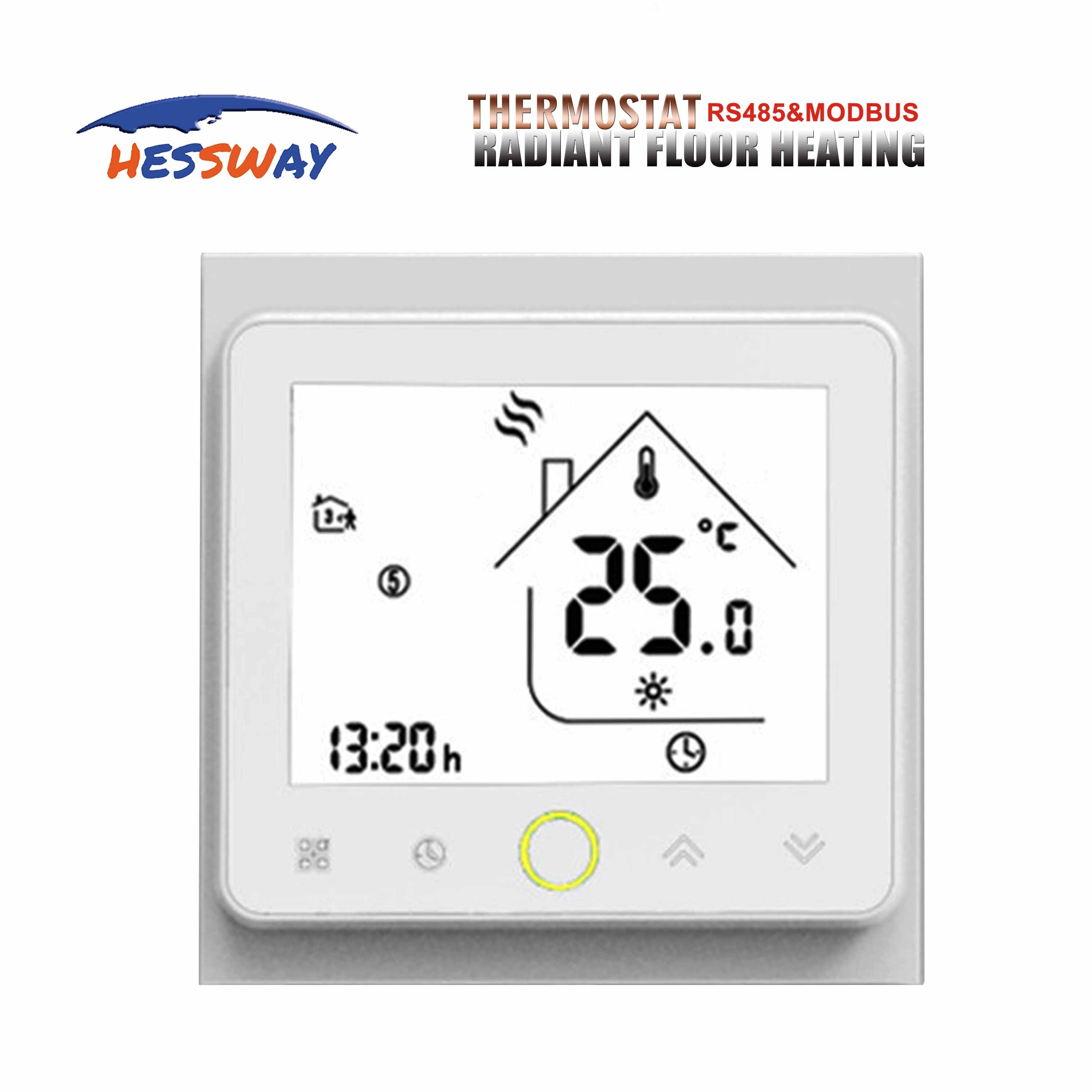 Hessway fjärrkontroll temperaturkontroll touch termostat  rs485 & modbus för vattenvärme/radiatorventil