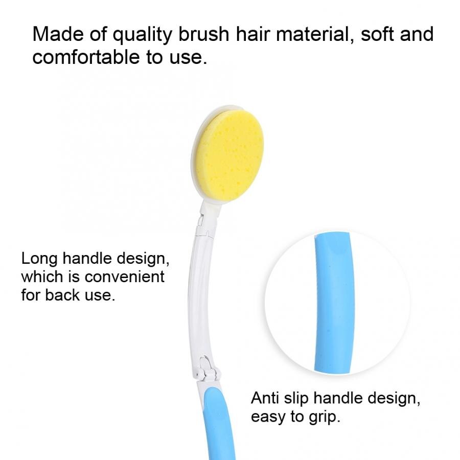 Multifunktionel sammenfoldelig langt håndtag kropsbruserbørste badekarrengøringsskrubber bruserbørste