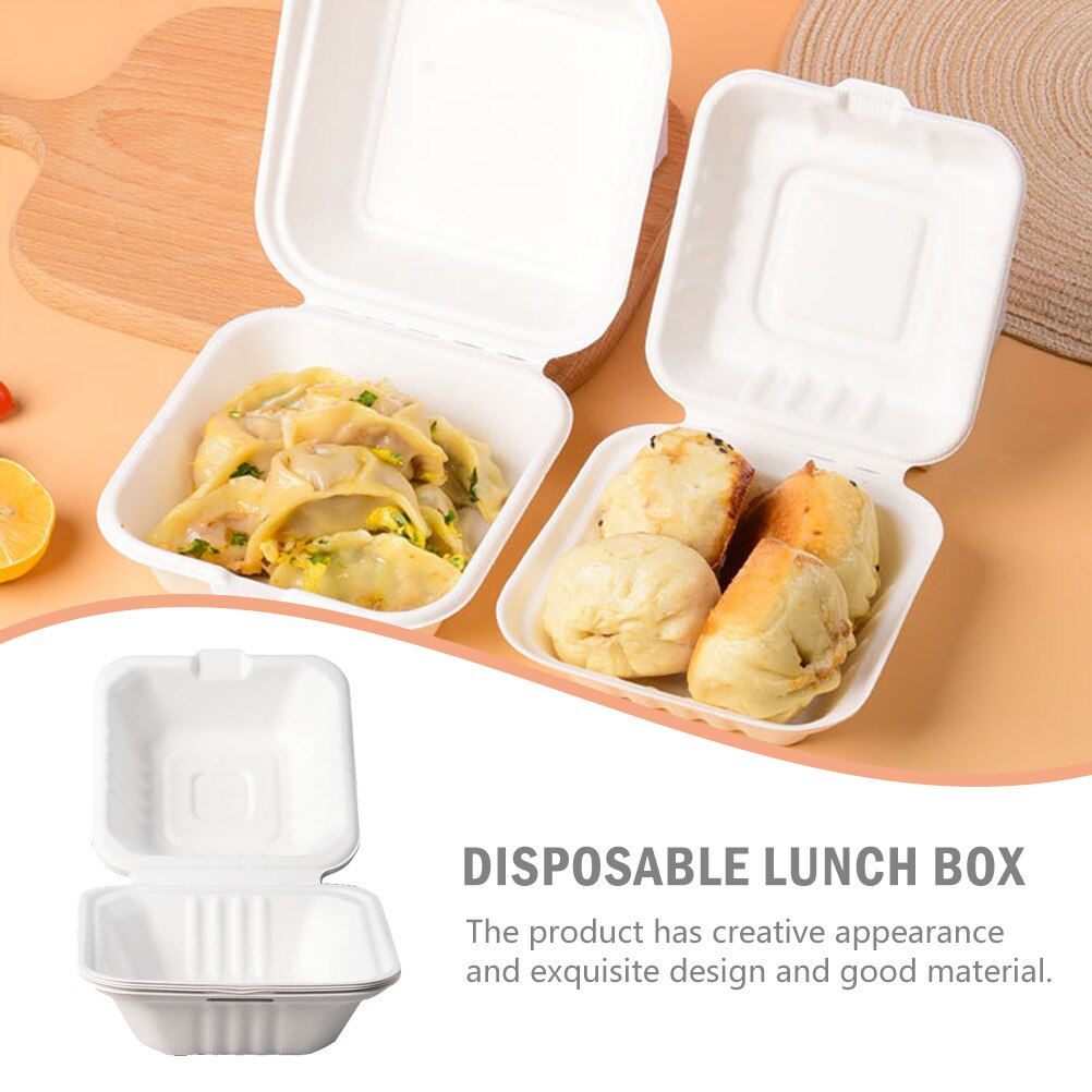 50pcs Takeout Packaging Boxes Snack Wrapping Boxes Shop Hamburgers Boxes Salad Storage Lunch Box Cake Sushi Food Packaging Box
