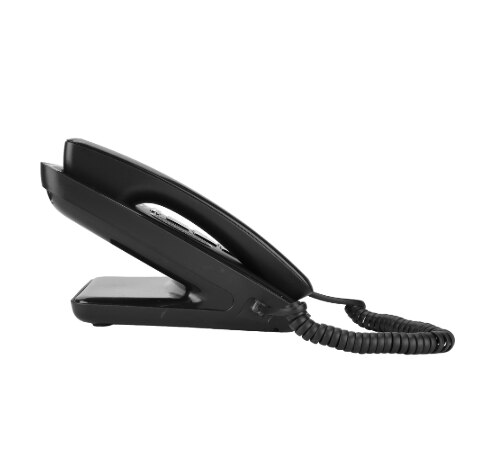 Telefoon met nummerherkenning, vaste lijn voor thuis, kantoor, hotel, stereo, zwarte bekabelde engelse telefoon met luidspreker, voicerecorder